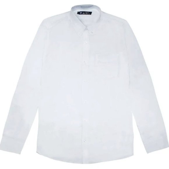 Ben Sherman regular mod fit white collared button-down oxford dress shirt NWT - Picture 1 of 3